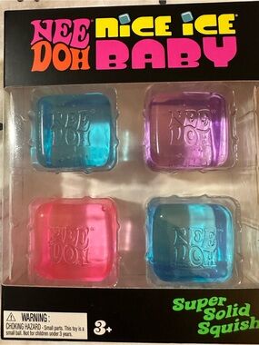 Nee Doh Nice Ice Baby Super Solid Squish Set - Blue, Pink, Purple